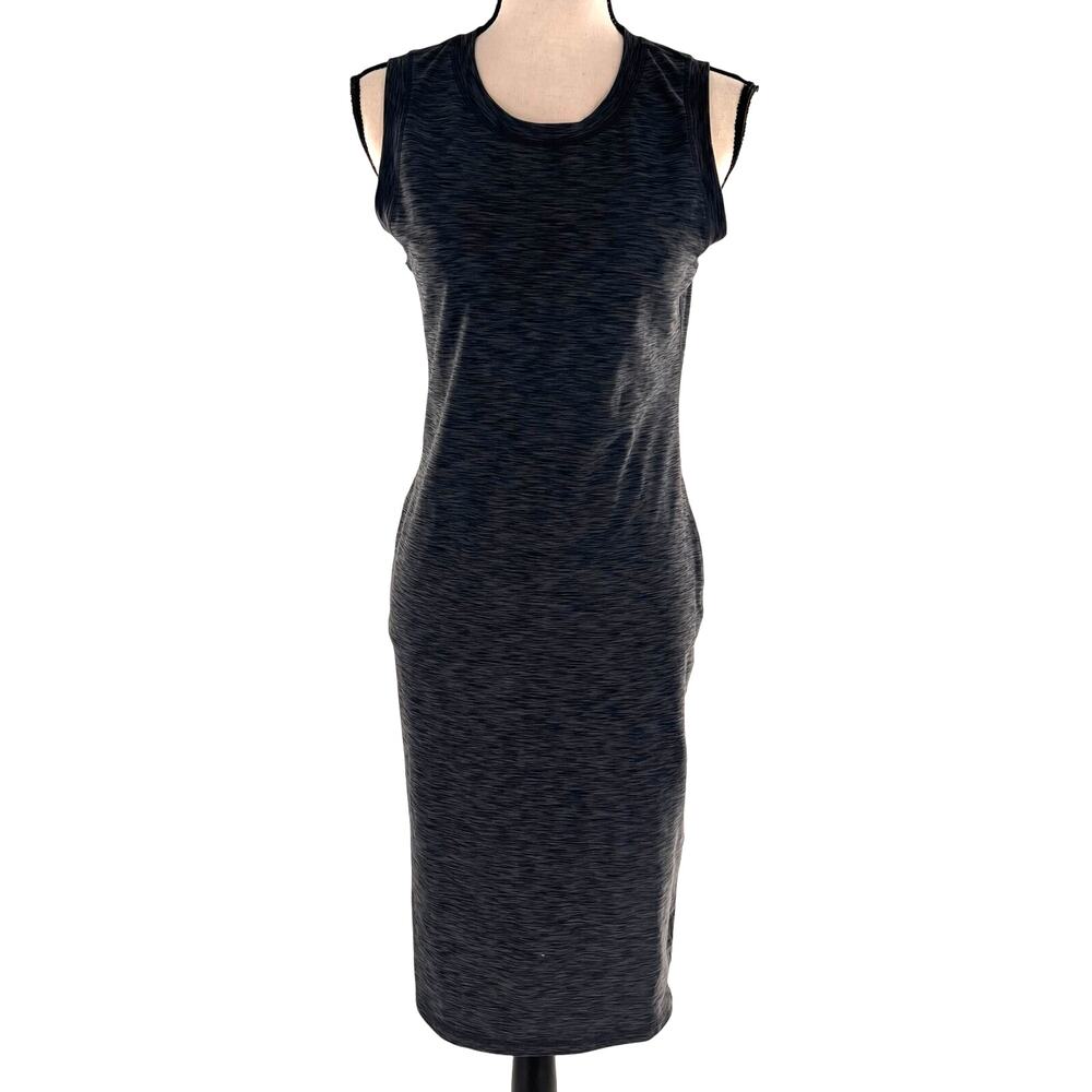 women's prana sleeveless athleisure midi sheath dress scoop neck casual